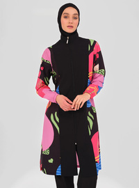 Burkini Badeanzug Set Schwarz