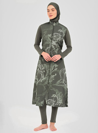 Gemusterter Burkini Khaki