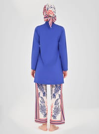 Gemustertes Burkini Sächsisch Blau