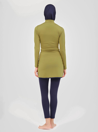 Burkini-Set mit Rock-Detail Grün