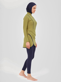 Burkini-Set mit Rock-Detail Grün