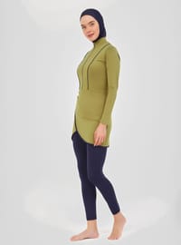 Burkini-Set mit Rock-Detail Grün