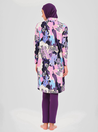 Blumen Burkini Set - Violett
