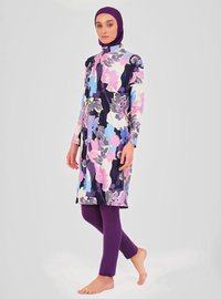 Blumen Burkini Set - Violett