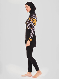 Burkini Badeanzug Set - Schwarz