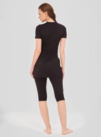 Burkini Set mit Wickelrock Schwarz