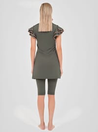 Burkini Set mit Volantärmel Khaki