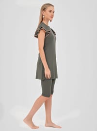 Burkini Set mit Volantärmel Khaki