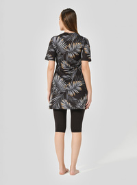 Burkini-Set mit Muster Anthrazit