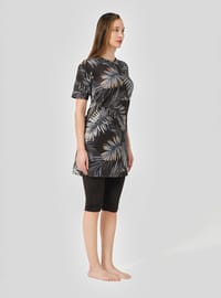 Burkini-Set mit Muster Anthrazit