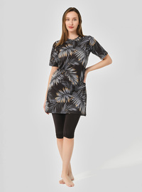Burkini-Set mit Muster Anthrazit