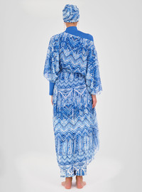 Wasser Muster Pareo Set Blau