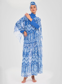 Wasser Muster Pareo Set Blau