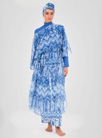 Wasser Muster Pareo Set Blau
