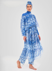 Wasser Muster Pareo Set Blau