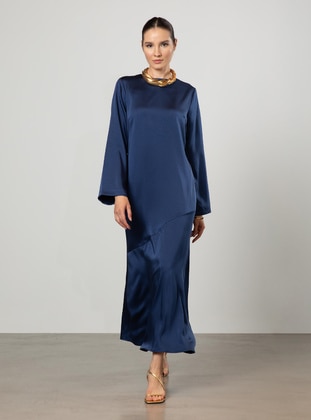 Navy Blue - Modest Dress - Refka