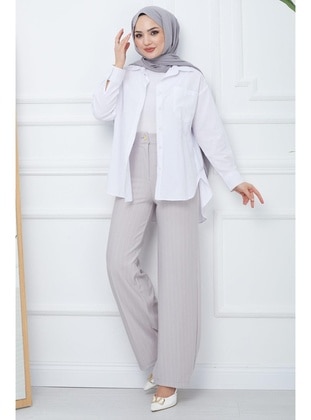 Grey - Pants - Hafsa Mina