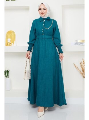 Petrol - Modest Dress - Hafsa Mina