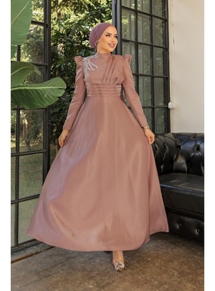 Powder Pink - 1000gr - Modest Evening Dress - Hakimoda