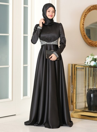 Black - Modest Evening Dress - Azra Design