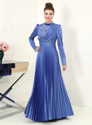 Indigo - Modest Evening Dress - Azra Design