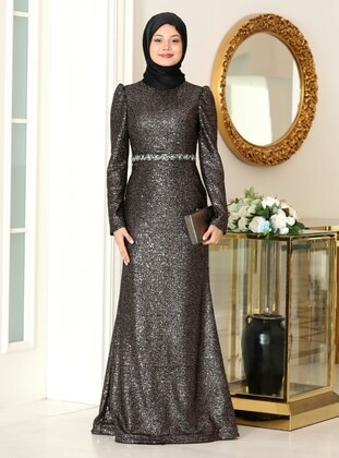 Black - Modest Evening Dress - Azra Design