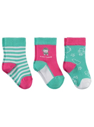 Civil Baby Kız Bebek 3'lü Çorap Set 6-18 Ay Mint Yeşili