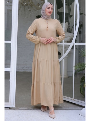 Stone Color - Modest Dress - Benguen