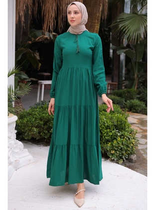 أخضر زمردي - فستان - Benguen