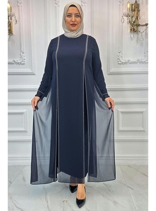 Navy Blue - Modest Dress - Amine Hüma