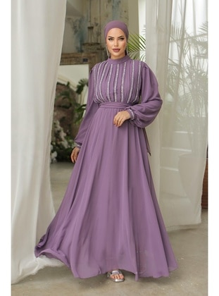 Lilac - 650gr - Modest Evening Dress - Hakimoda