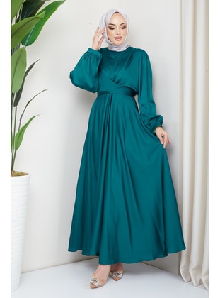 Emerald - Unlined - Plus Size Evening Dress - İmaj Butik