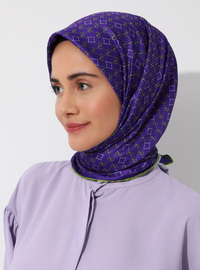 Monogram Silk Twill Scarf - Purple