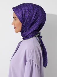 Monogram Silk Twill Scarf - Purple