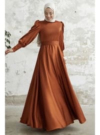 Tan - Unlined - Modest Dress