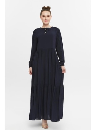 Black - Ecru - Modest Dress - Jamila