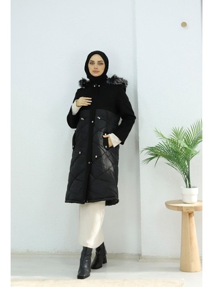 Black - Coat - Lurex Moda