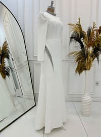 White - Modest Evening Dress