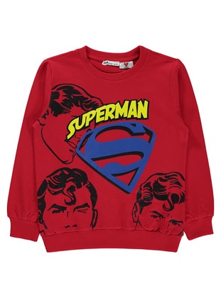 Red - Boys` Sweatshirt - Superman