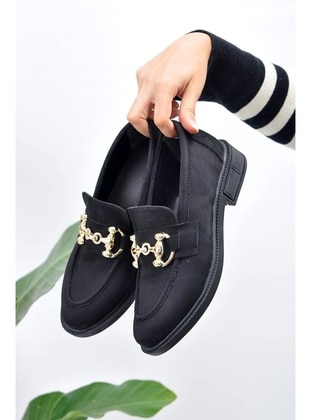أسود - حذاء بدون كعب - باليرينات - Bestenur