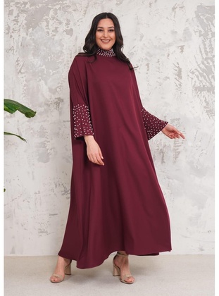 Burgundy - Modest Evening Dress - Maymara