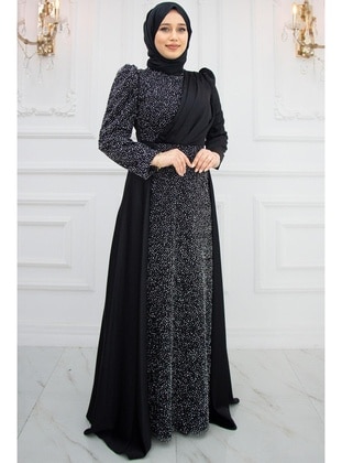 Black - Modest Evening Dress - Amine Hüma