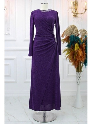Purple - Modest Evening Dress - Amine Hüma