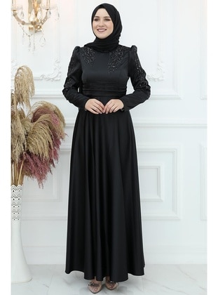 Black - Modest Evening Dress - Amine Hüma