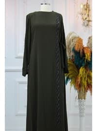 Dark Khaki - Modest Evening Dress