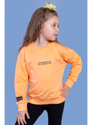 Orange - Girls` Sweatshirt - Toontoy