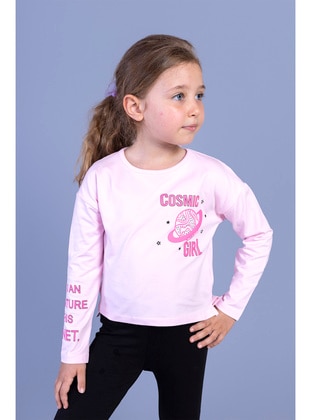 Girl's Printed T-Shirt Light Pink
