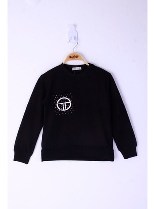 Black - Girls` Sweatshirt - Toontoy