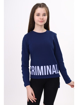 Navy Blue - Girls` T-Shirt - Toontoy
