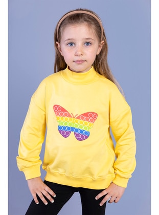 Yellow - Girls` Sweatshirt - Toontoy